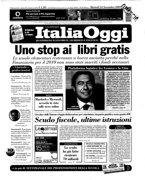 Italia oggi : quotidiano di economia finanza e politica